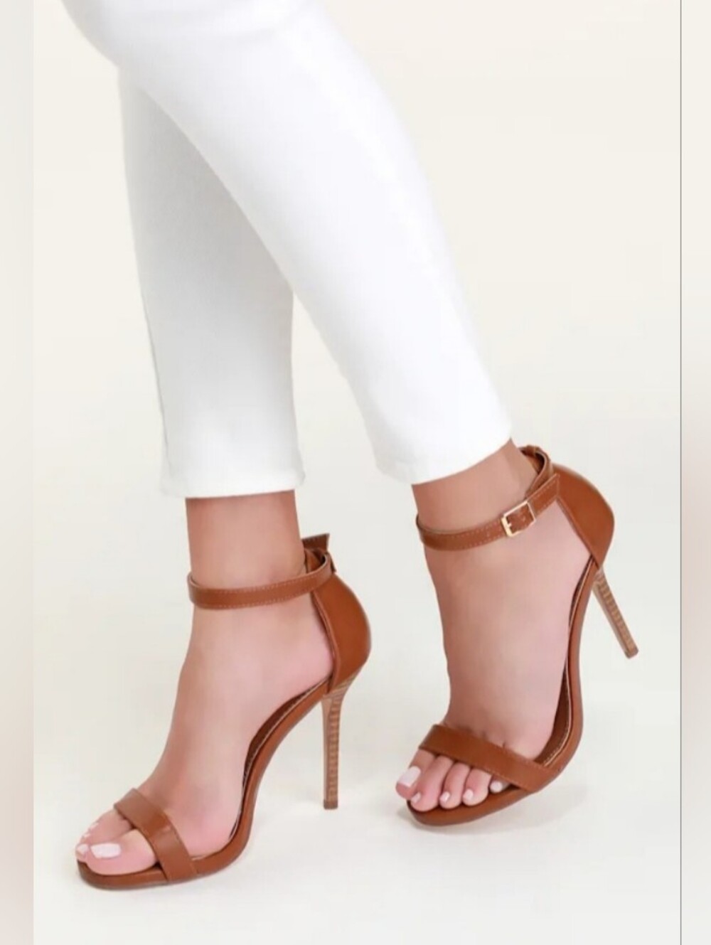 Lulu's Brown Ankle Strap Heels New Whithout Label